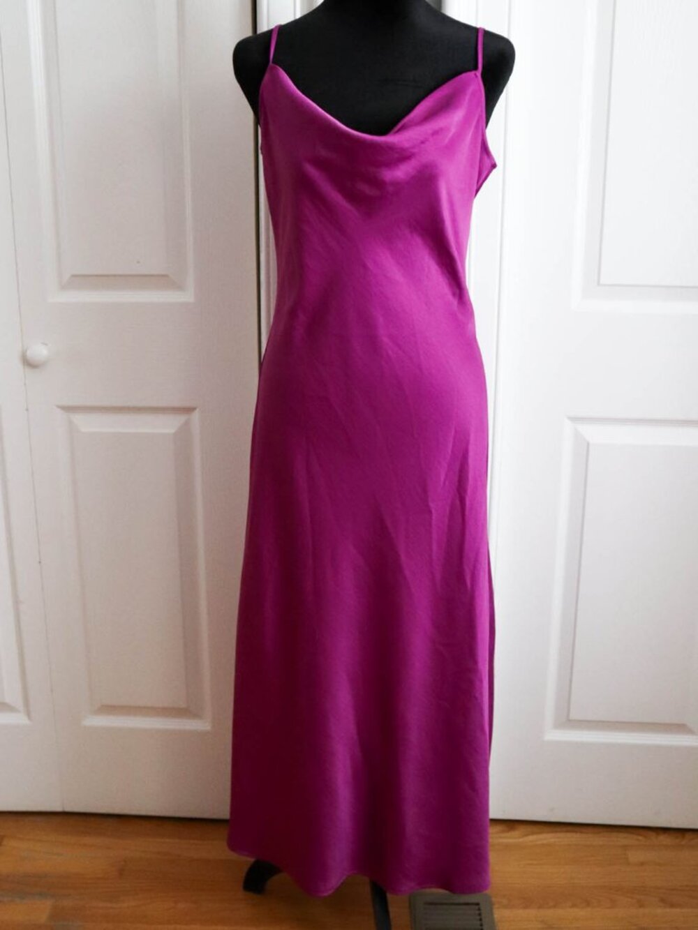 Loft Cowl Neck Maxi Slip Dress Sleeveless Purple Magenta Sz 8 Cocktail Wedding